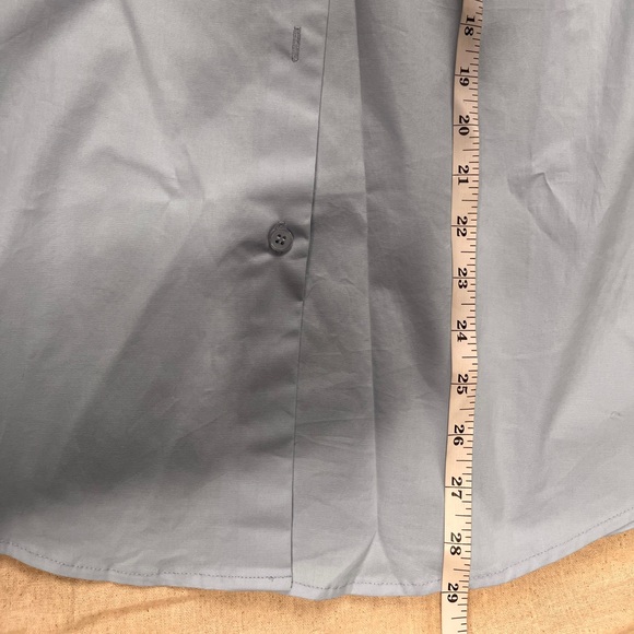 NWT Bardot Classic Stretchy Collared Button Down Shirt Cornflower Blue M - Picture 10 of 12